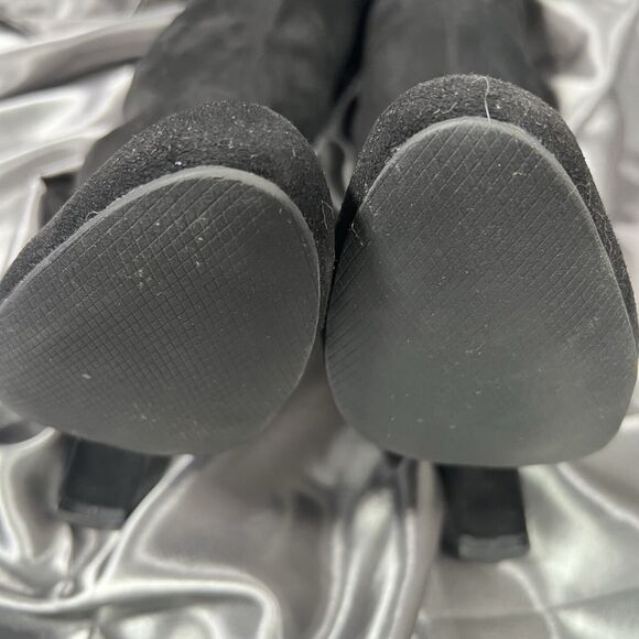 Steve Madden Gorgeous Size 8.5M Black Faux Suede High Heel Over The Knee Boots - Picture 14 of 16